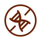 A stylized brown DNA helix inside a circle.